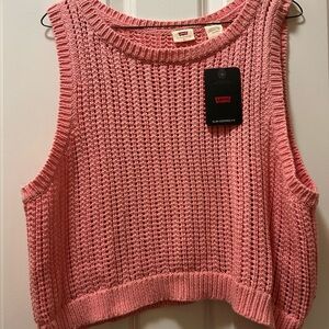 Levi's Light bubblegum/Coral Pink Knit Jumper Top Sz XL